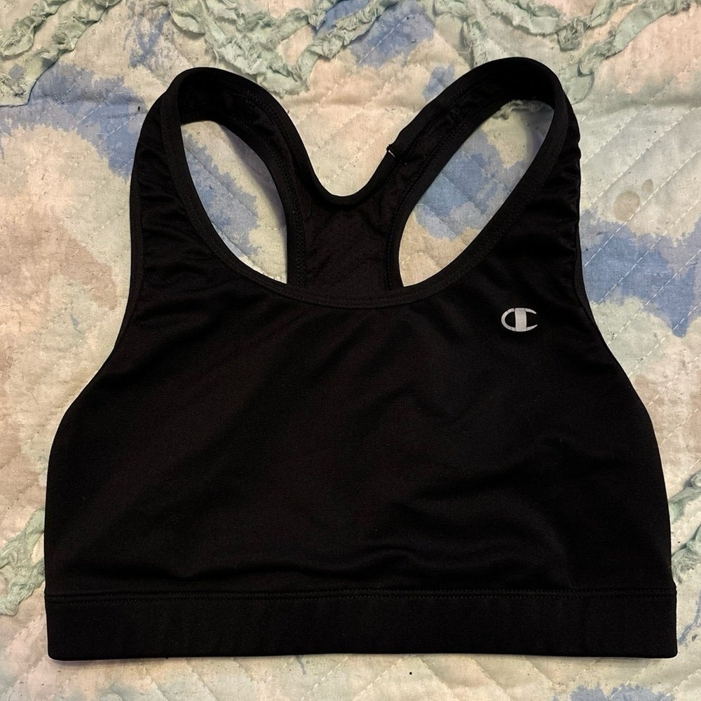 Champion Women's Black Medium Impact Sports Bra, Size Medium